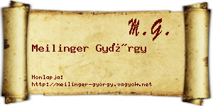 Meilinger György névjegykártya
